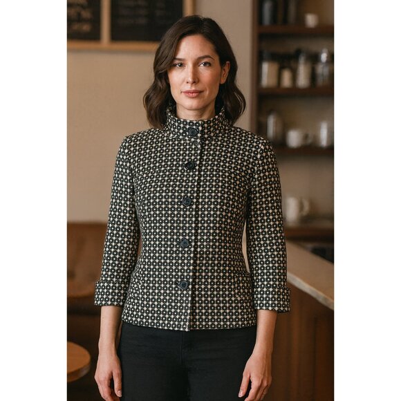 Womens MEXX Cropped Jacket Womens Sz 40 (S-M) Small Print Smart Office - Picture 1 of 16